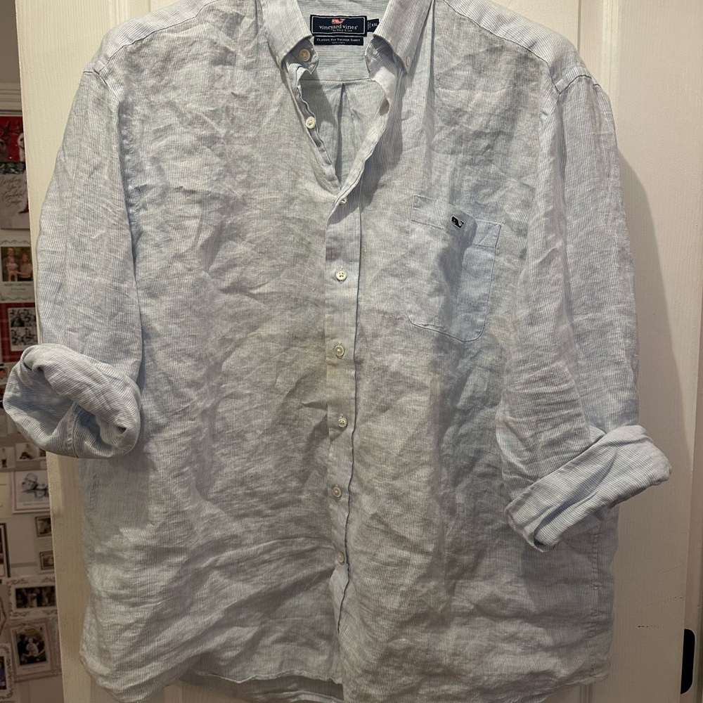 Vineyard Vines Men's Casual Light Blue Shirt